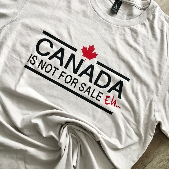 Canada Is Not For Sale‎ T Shirt, Canada Shirt With Maple Leaf, Gray, Mens L, NEW - Picture 1 of 8